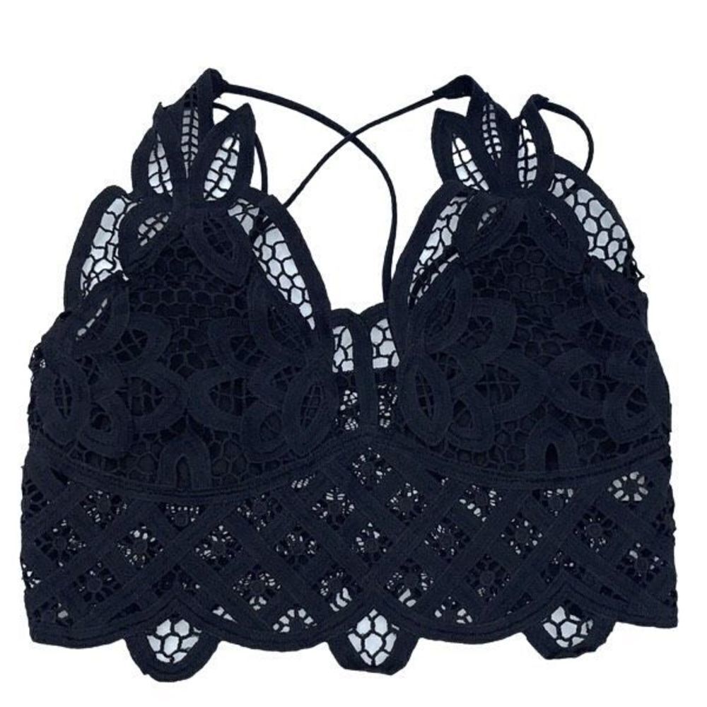 Shein Qutie Lace‎ Trim Crop Cami Top and Crochet Lace Bralette Bundle Medium - Picture 2 of 5